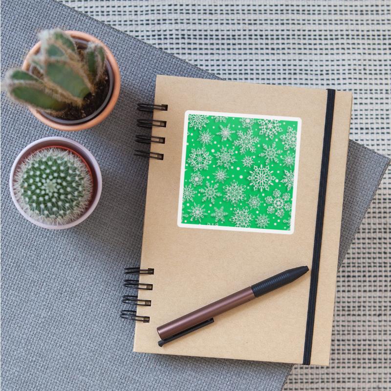 Elegant Green Snowflakes Pattern
