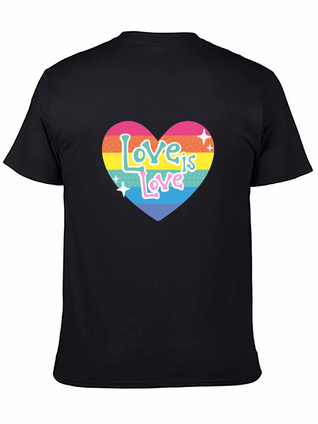 Love is Love Rainbow Heart Graphic Tee - Black