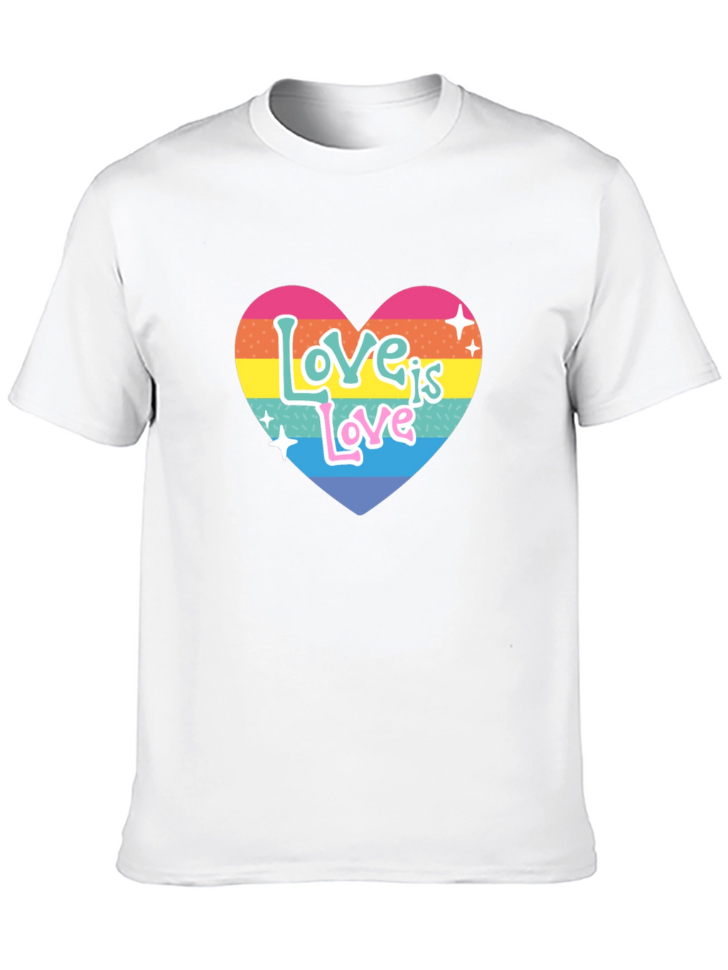 Love is Love Rainbow Heart Graphic Tee - Black