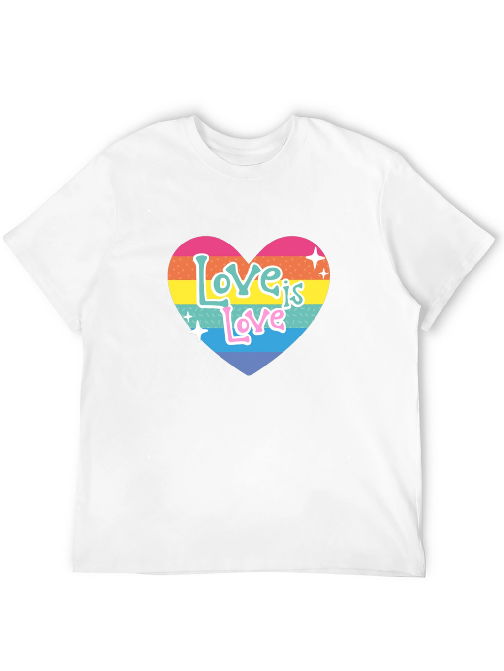 Love is Love Rainbow Heart Graphic Tee - Black