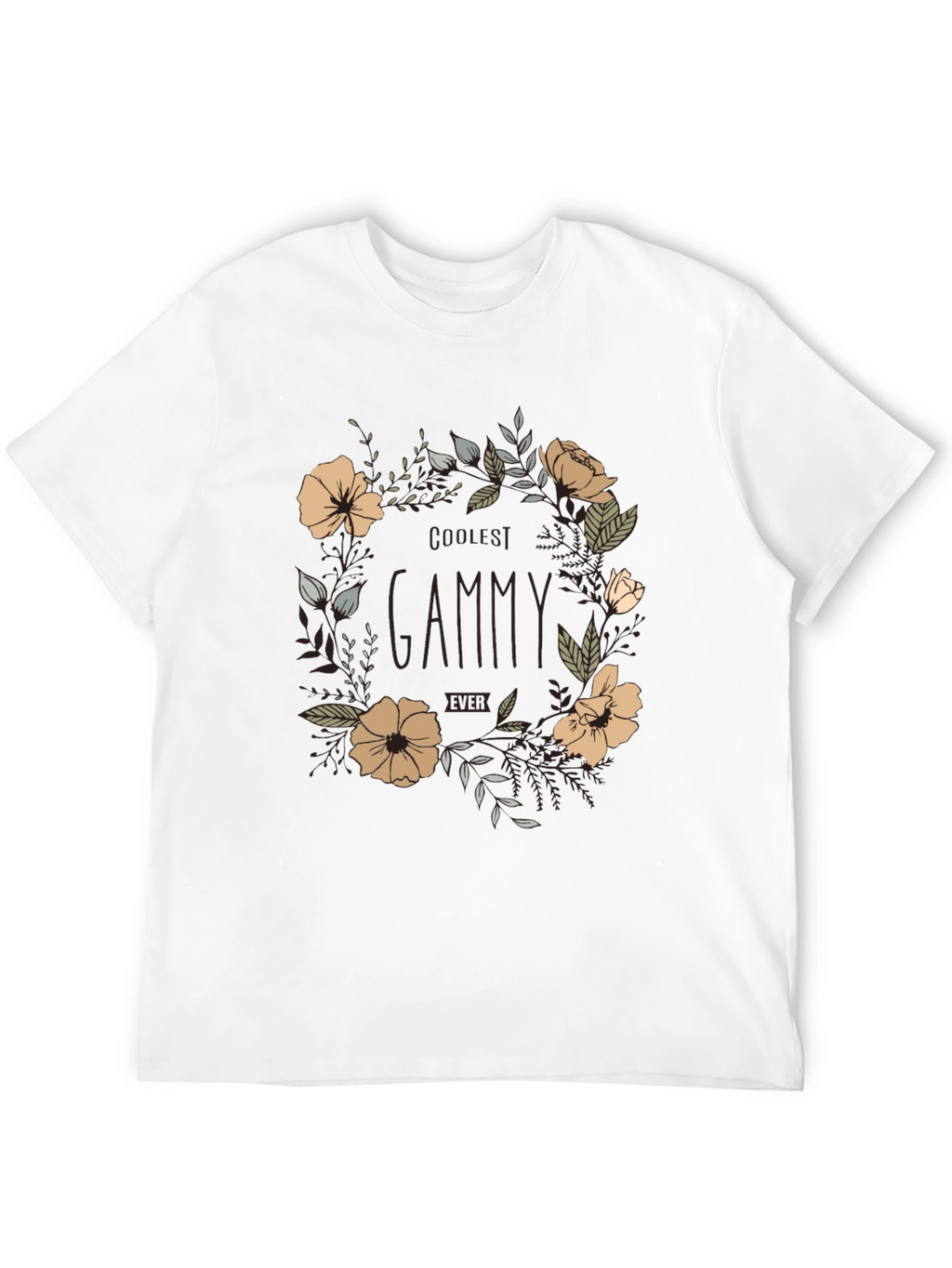 Coolest Gammy Ever Floral Graphic Tee - Black