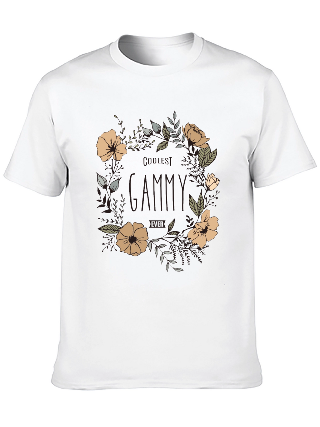 Coolest Gammy Ever Floral Graphic Tee - Black