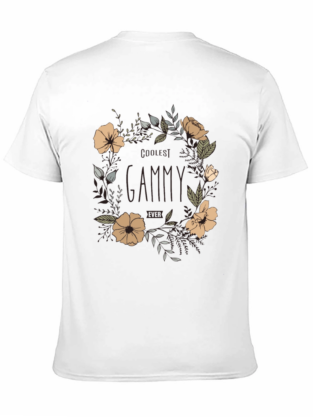 Coolest Gammy Ever Floral Graphic Tee - Black