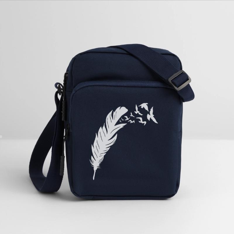 Ethereal Feather with Flying Birds Design