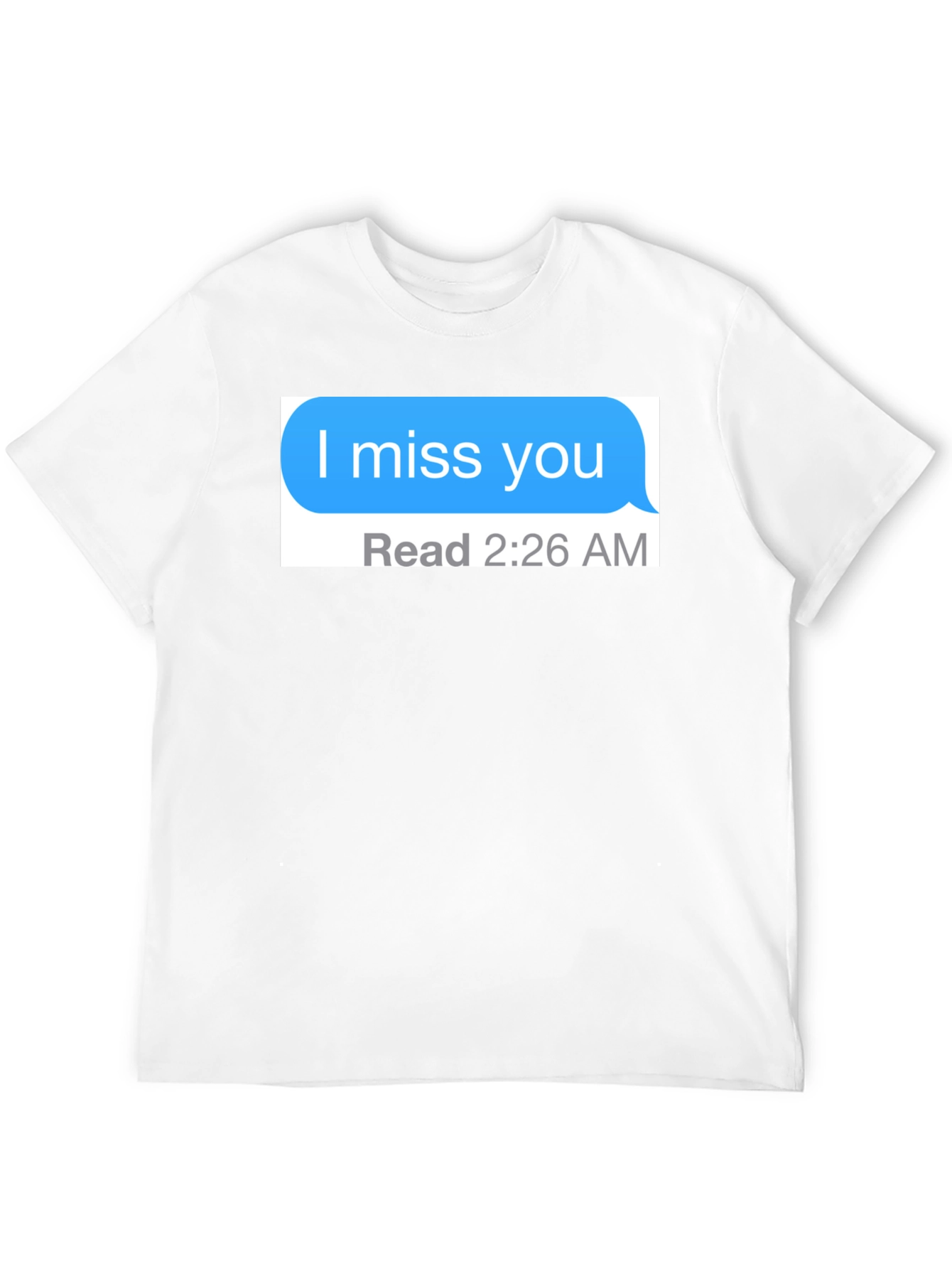 I Miss You Text Message Black T-Shirt