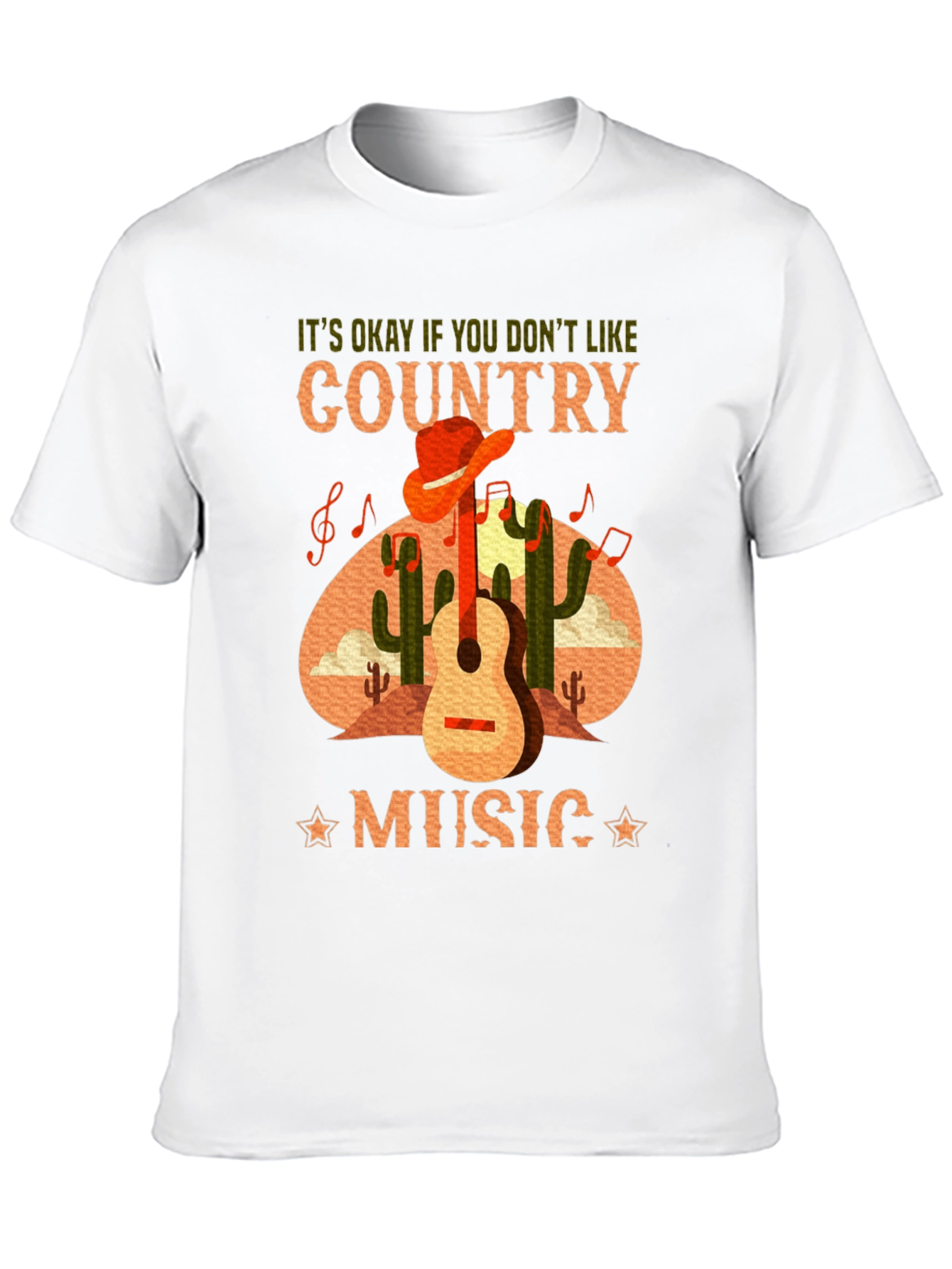 Country Music T-Shirt Guitar Cactus Tee