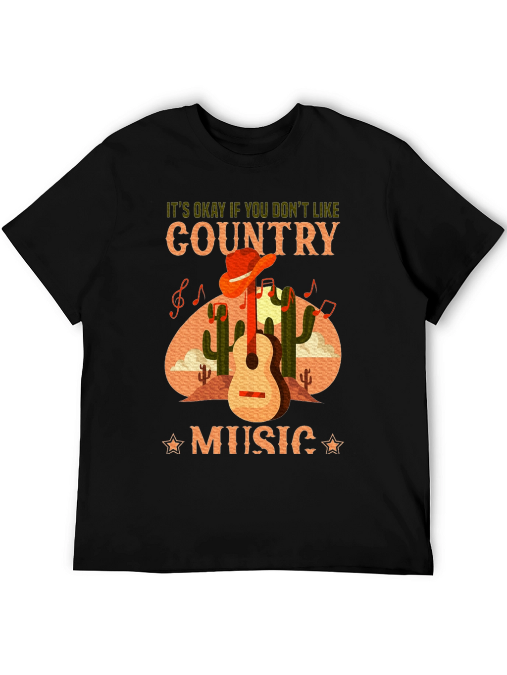 Country Music T-Shirt Guitar Cactus Tee