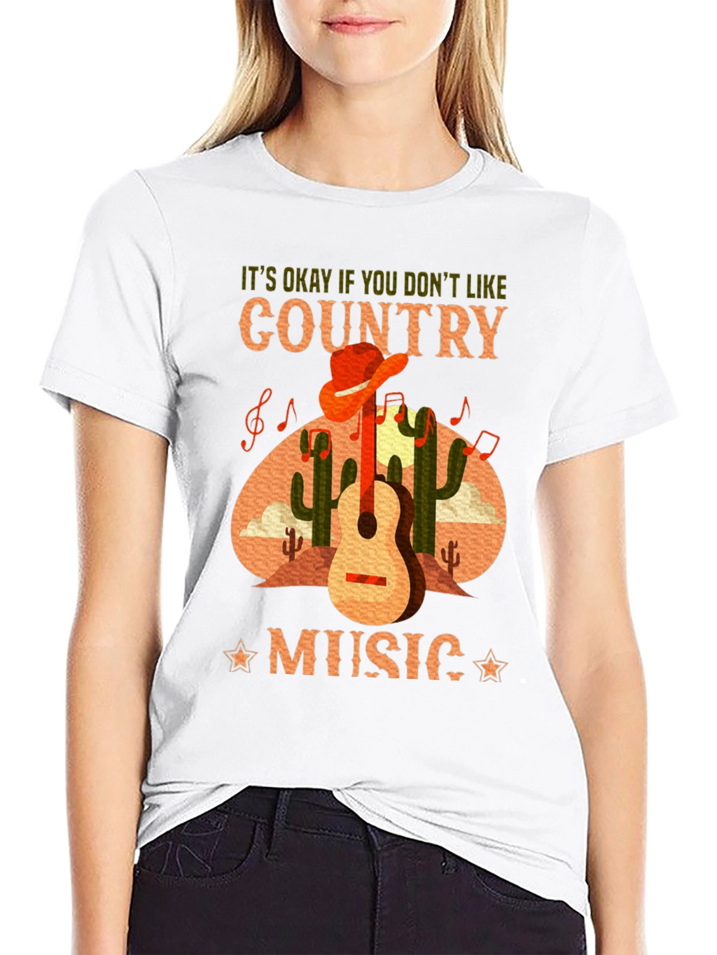Country Music T-Shirt Guitar Cactus Tee