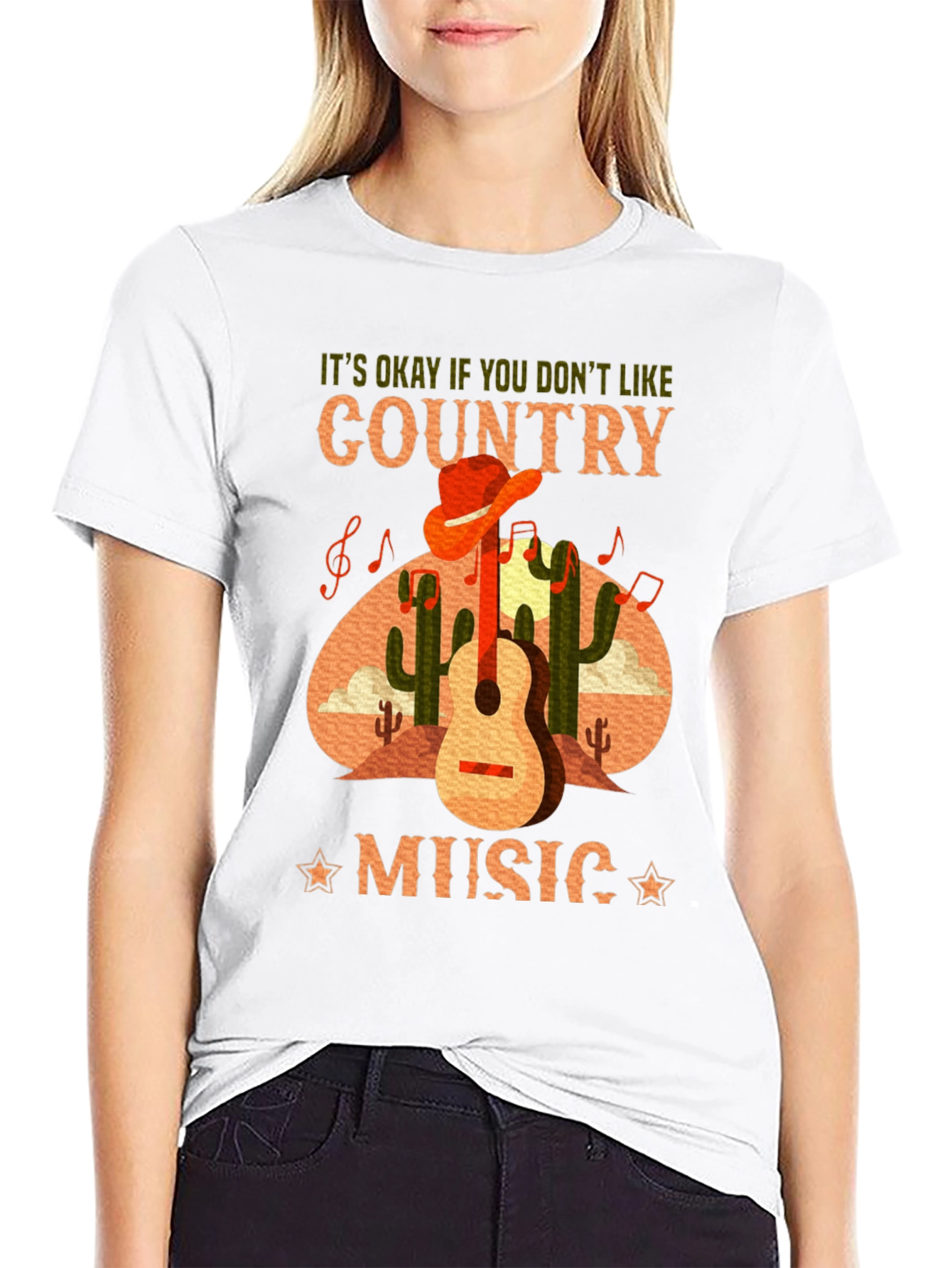 Country Music T-Shirt Guitar Cactus Tee