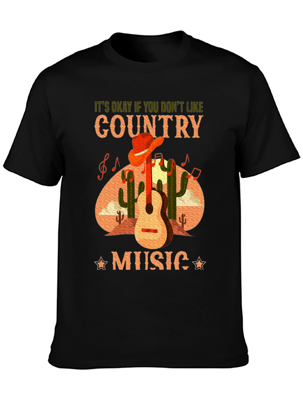 Country Music T-Shirt Guitar Cactus Tee