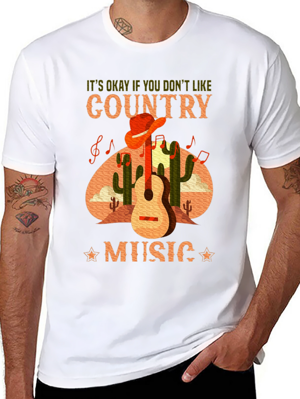Country Music T-Shirt Guitar Cactus Tee