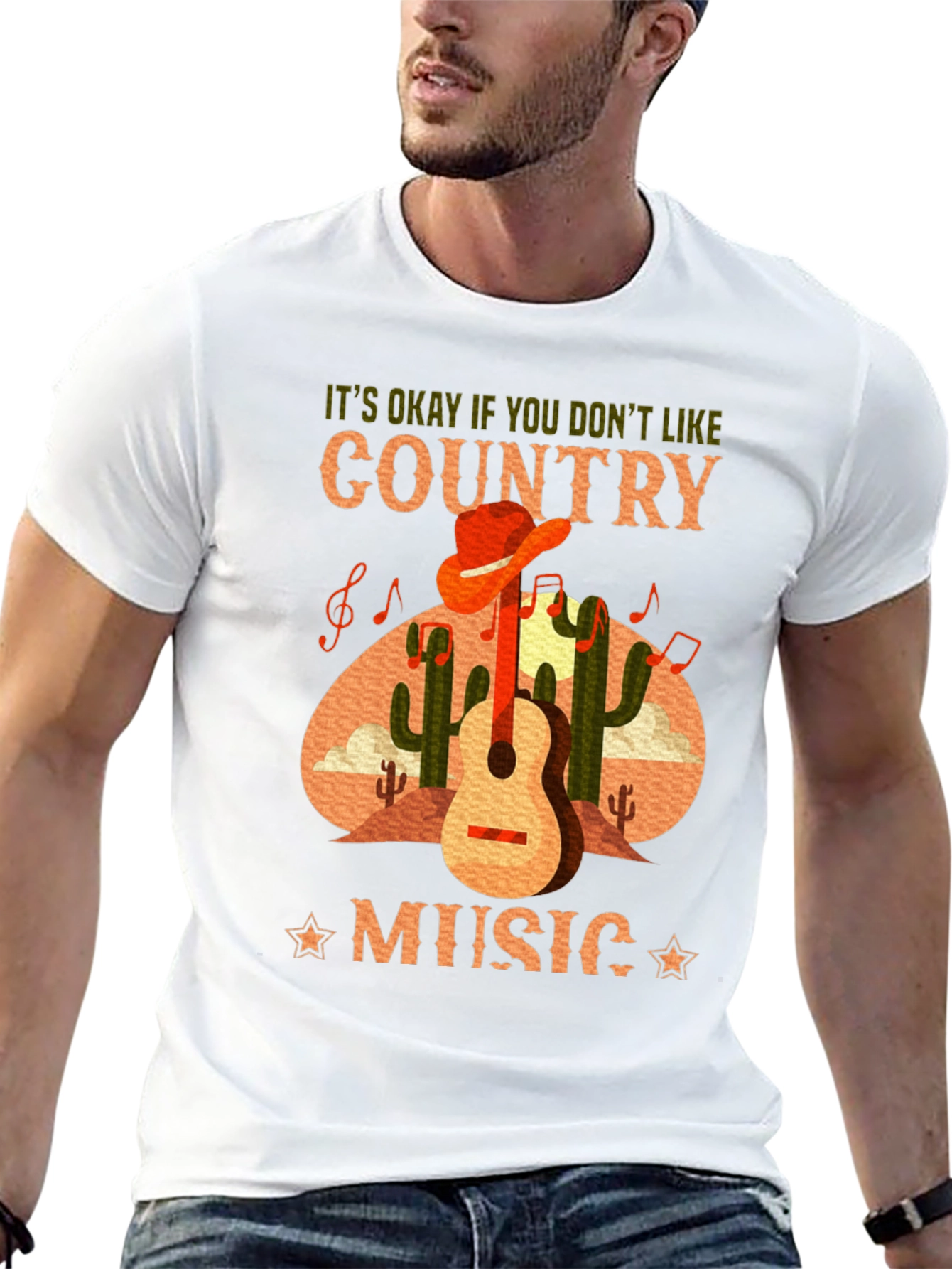 Country Music T-Shirt Guitar Cactus Tee