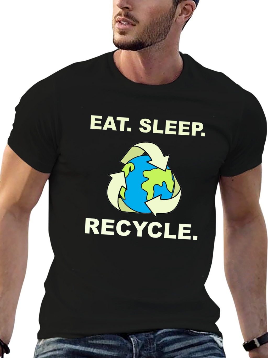 Eat. Sleep. Recycle. T-Shirt - Earth Graphic Tee