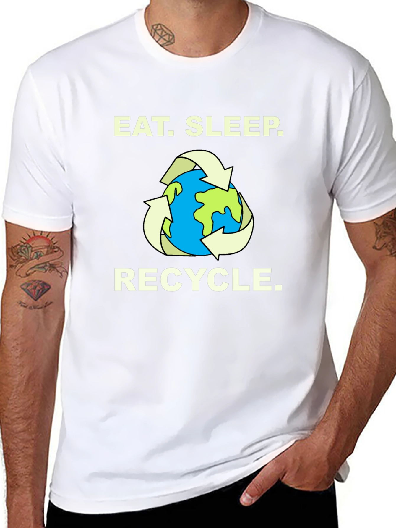 Eat. Sleep. Recycle. T-Shirt - Earth Graphic Tee