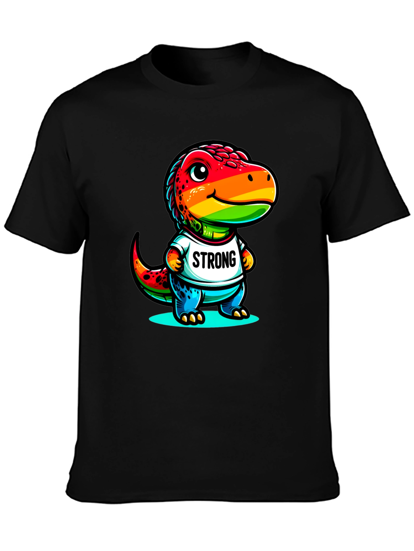 Rainbow Dinosaur Strong T-Shirt