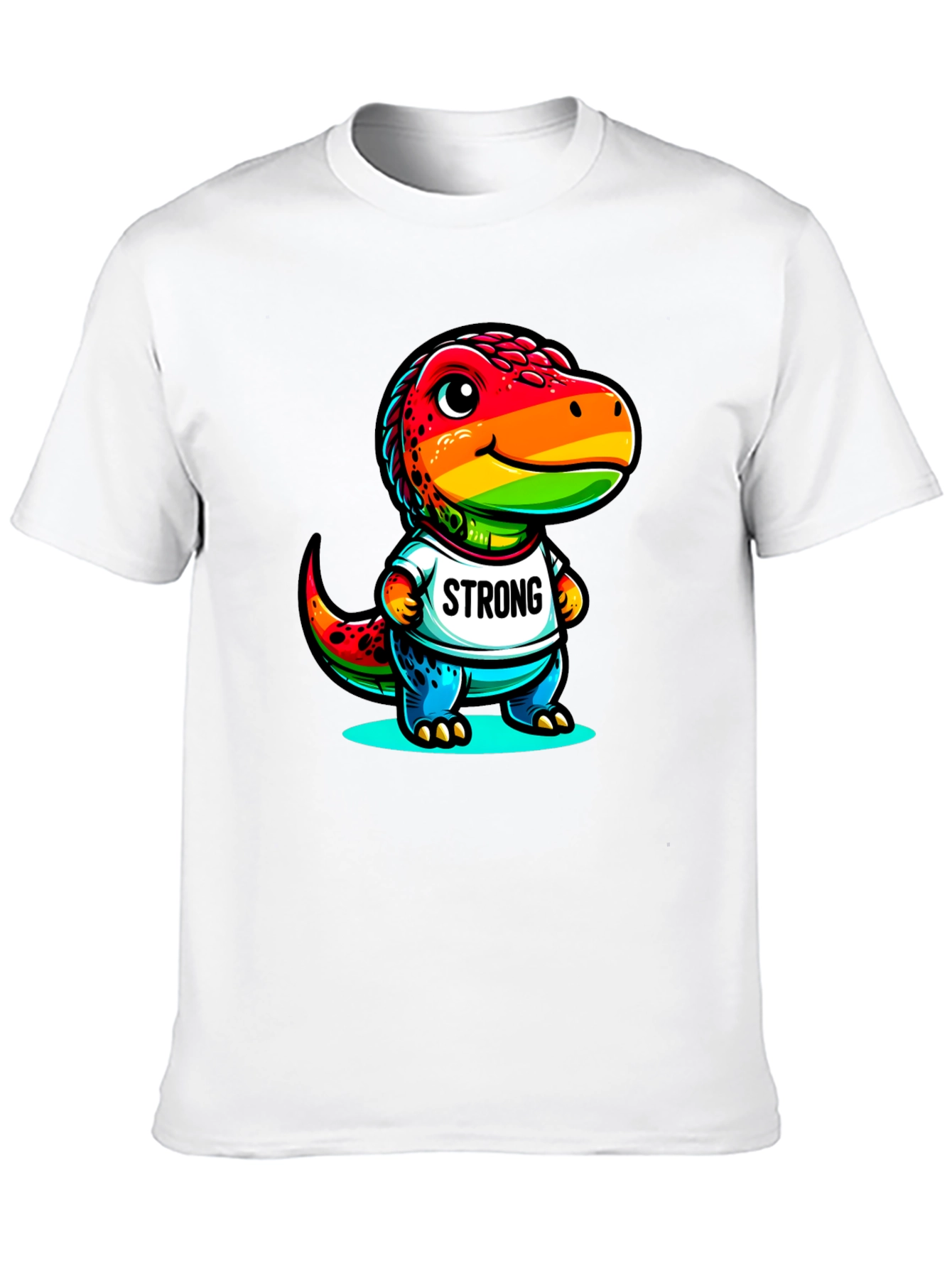 Rainbow Dinosaur Strong T-Shirt