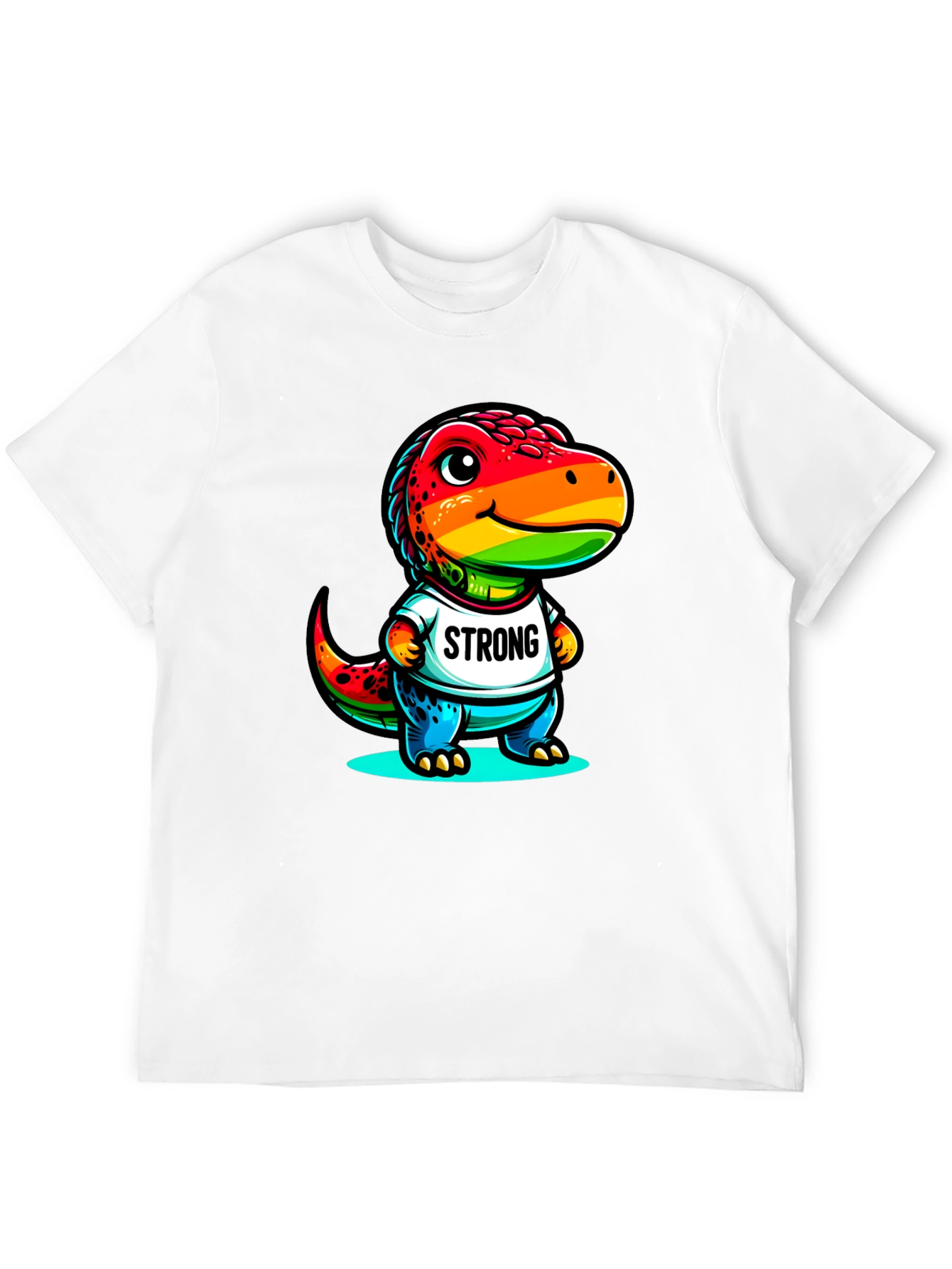 Rainbow Dinosaur Strong T-Shirt