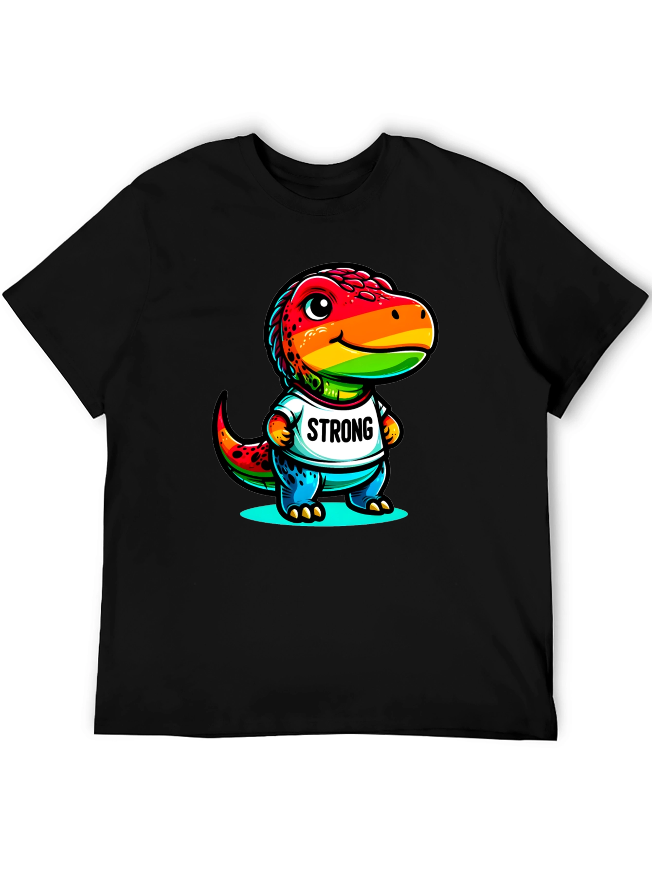 Rainbow Dinosaur Strong T-Shirt