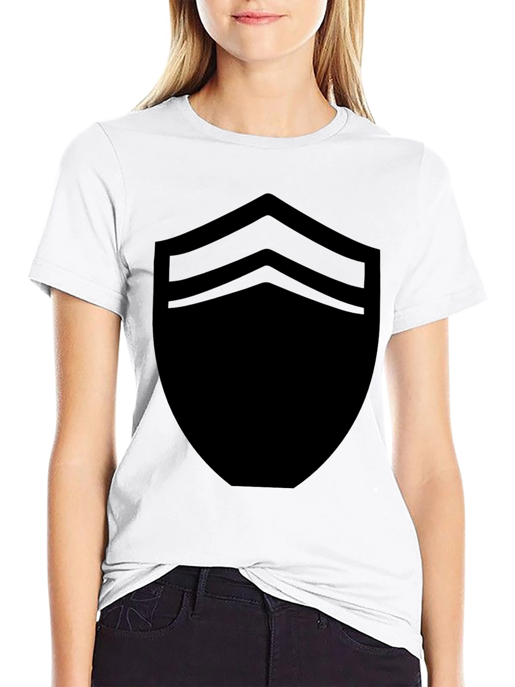 Stylish Black Shield Graphic Tee - Modern Casual Wear