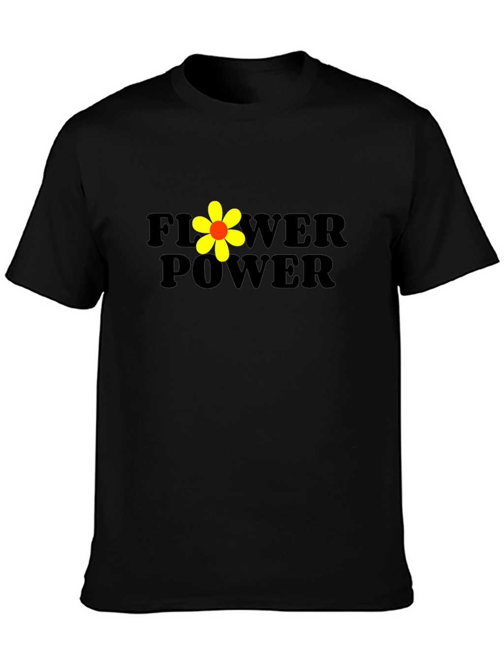 Flower Power Black Graphic T-Shirt