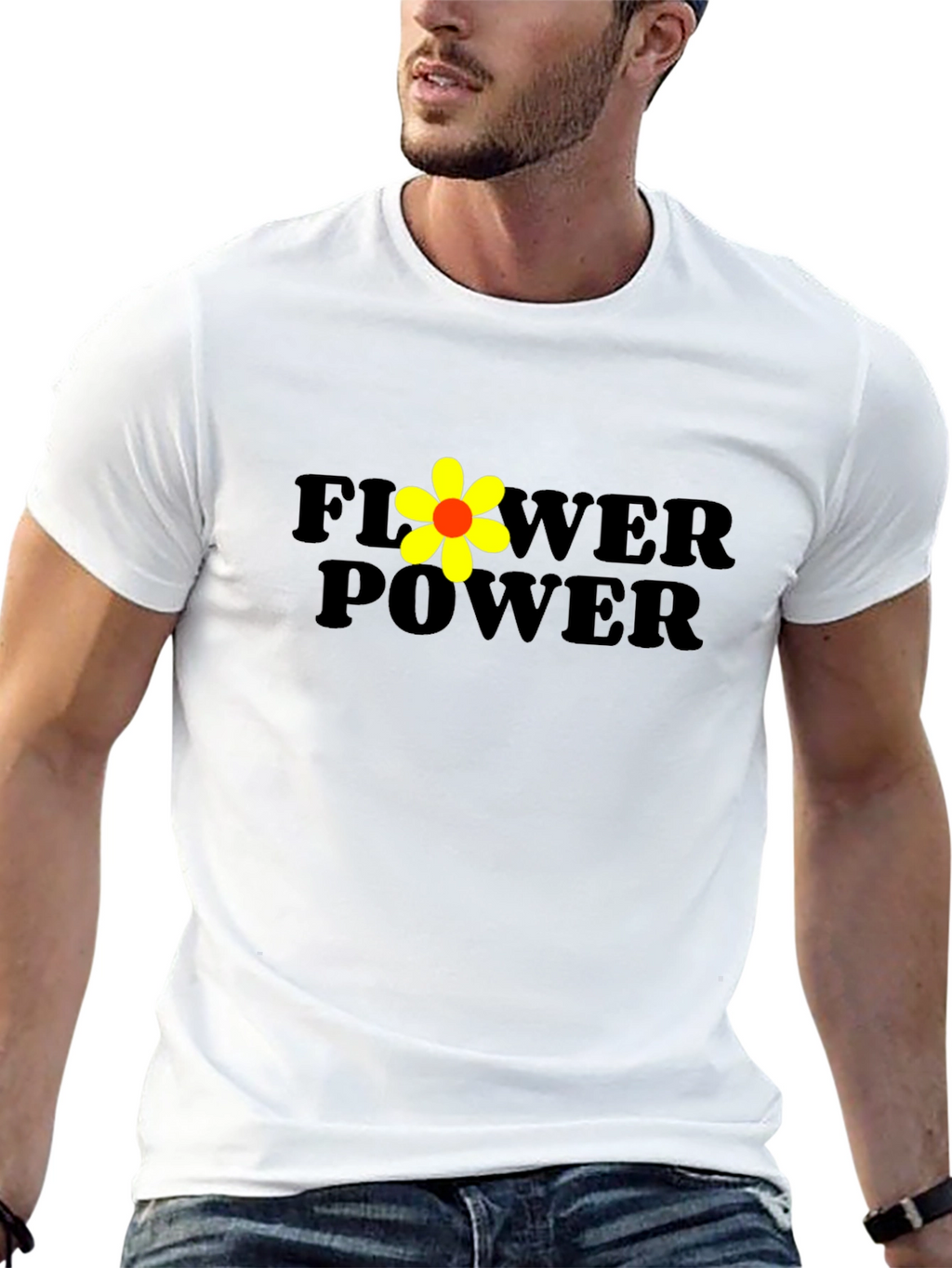 Flower Power Black Graphic T-Shirt
