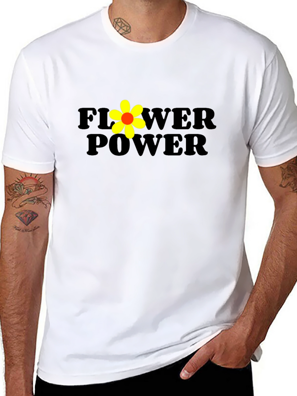 Flower Power Black Graphic T-Shirt