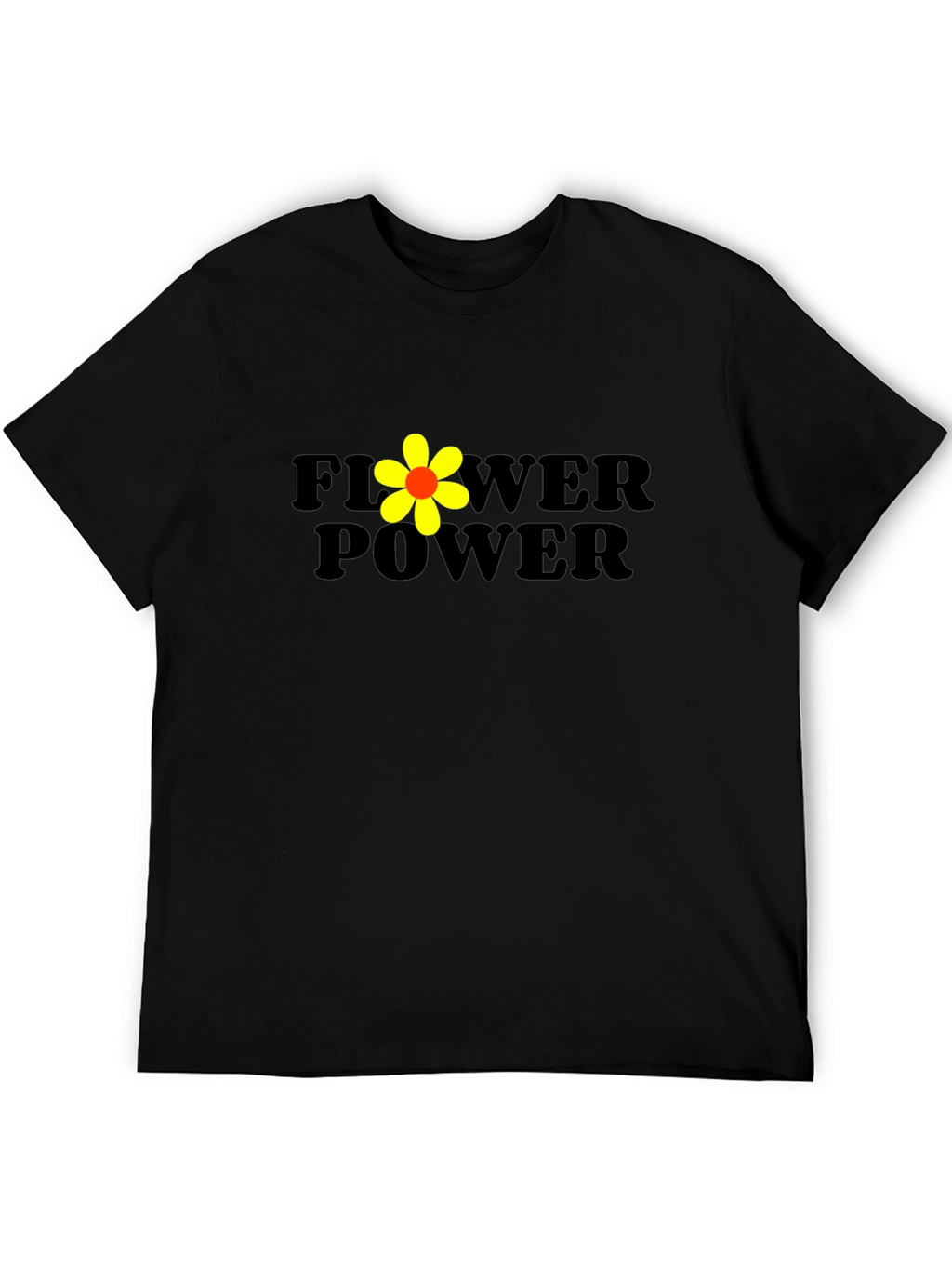 Flower Power Black Graphic T-Shirt