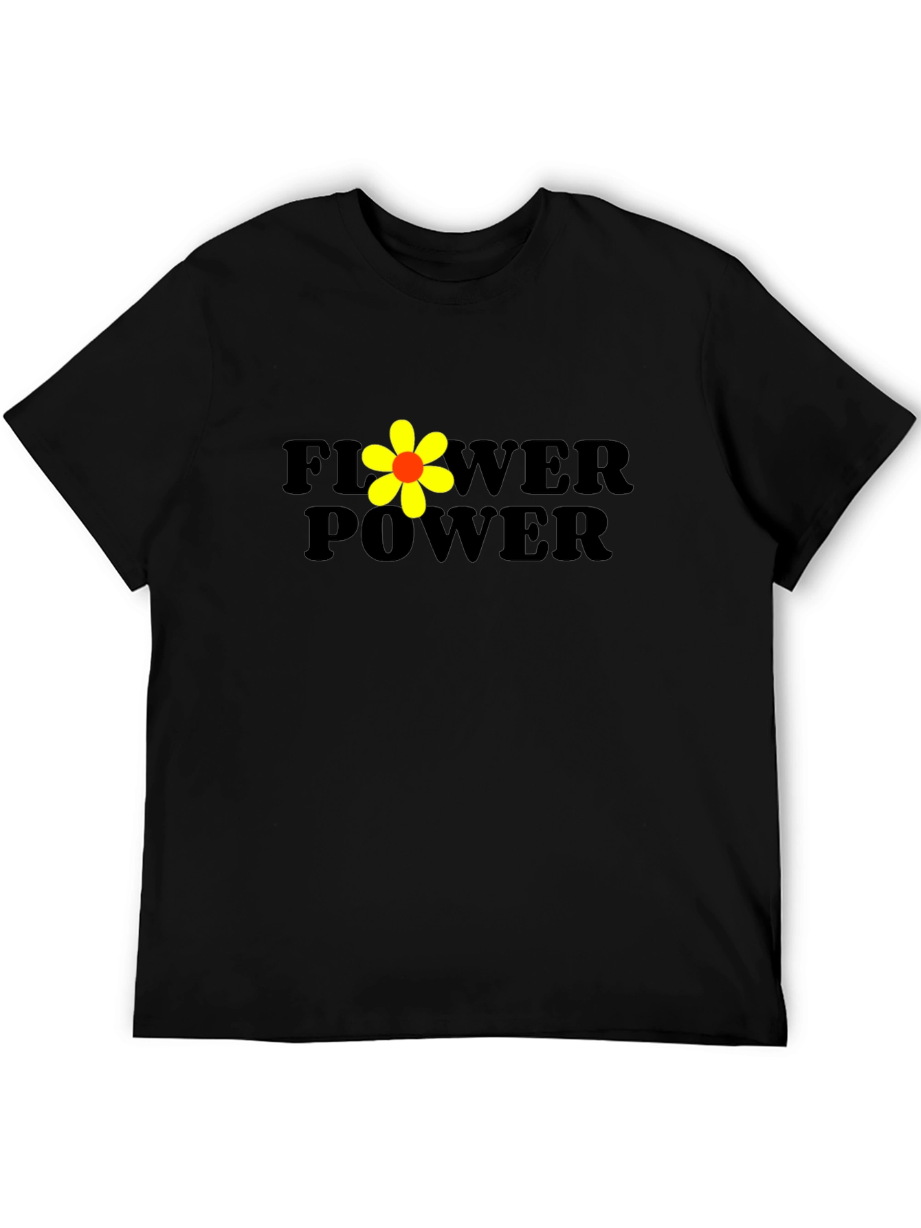 Flower Power Black Graphic T-Shirt