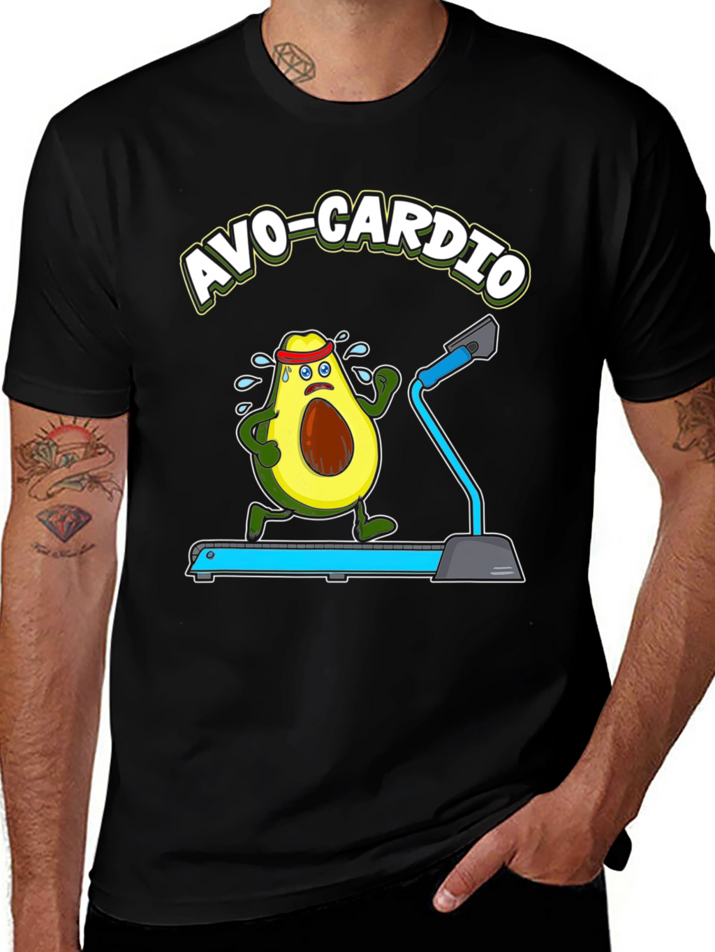 Avo-Cardio Funny Avocado Fitness T-Shirt