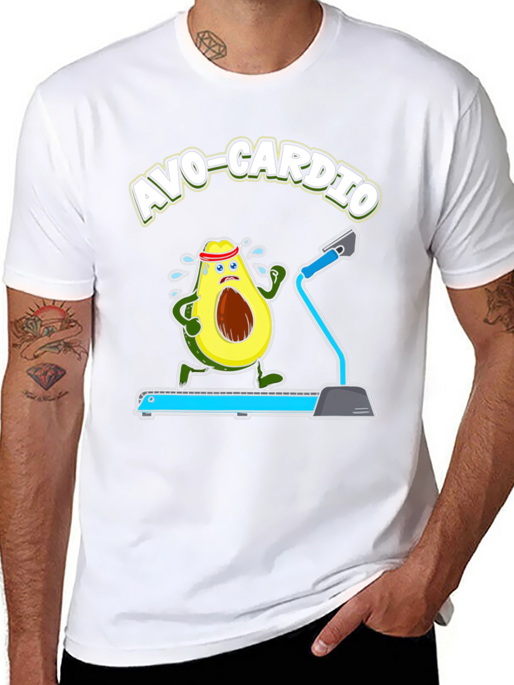 Avo-Cardio Funny Avocado Fitness T-Shirt