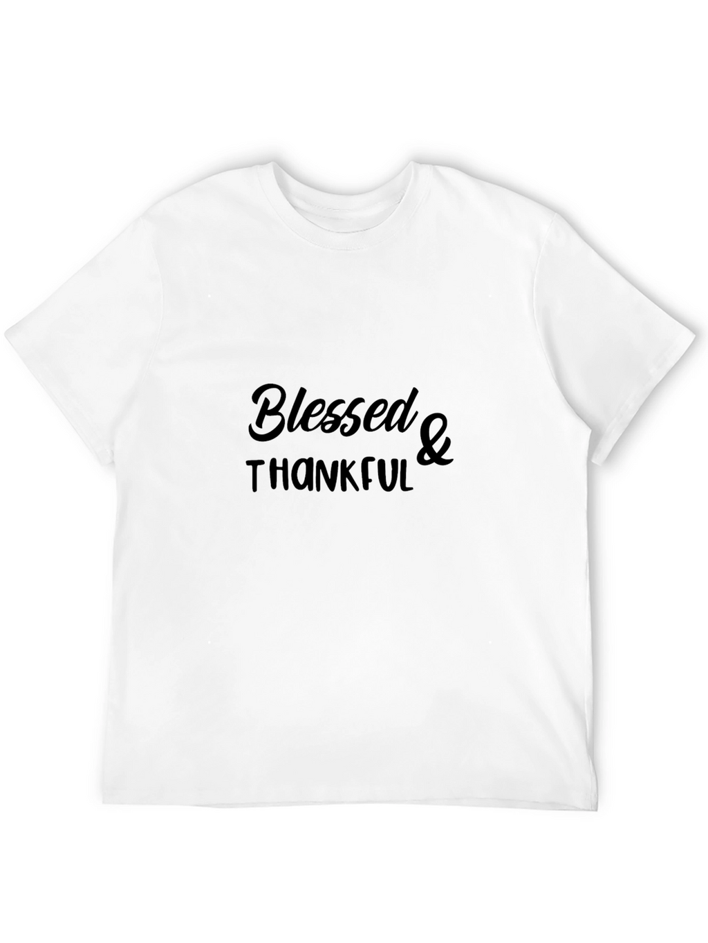 Blessed & Thankful Black Graphic T-Shirt