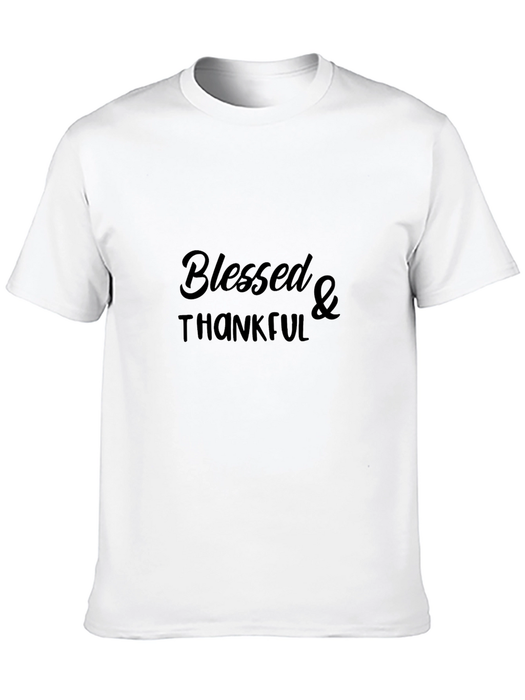 Blessed & Thankful Black Graphic T-Shirt