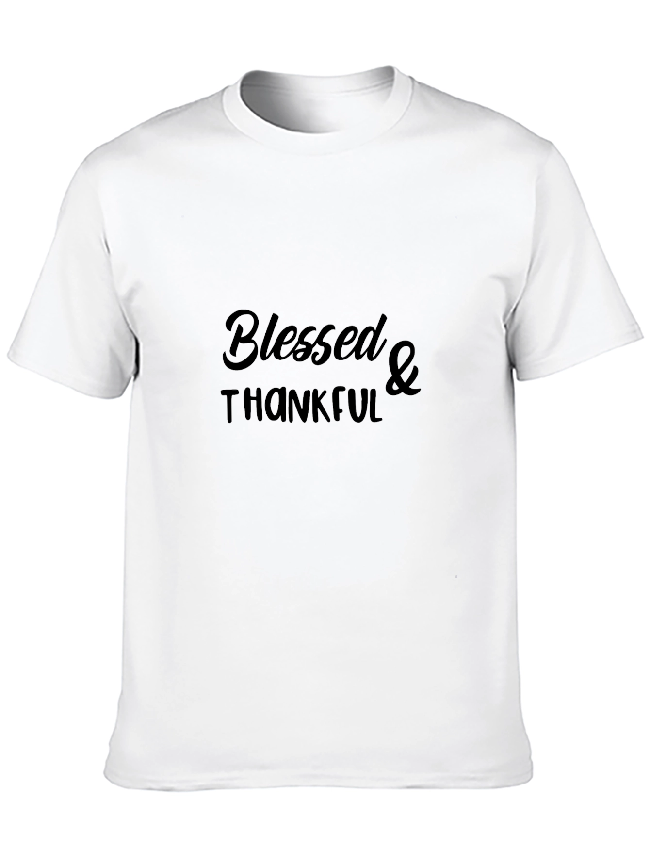 Blessed & Thankful Black Graphic T-Shirt