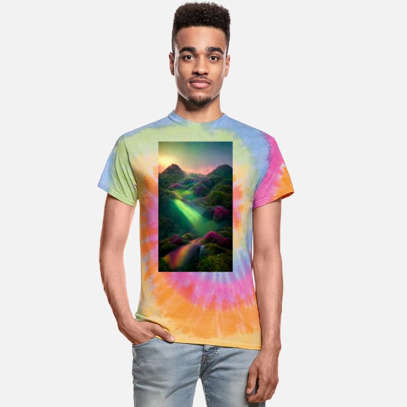 Fabulous abstract colorful landscape of mountains