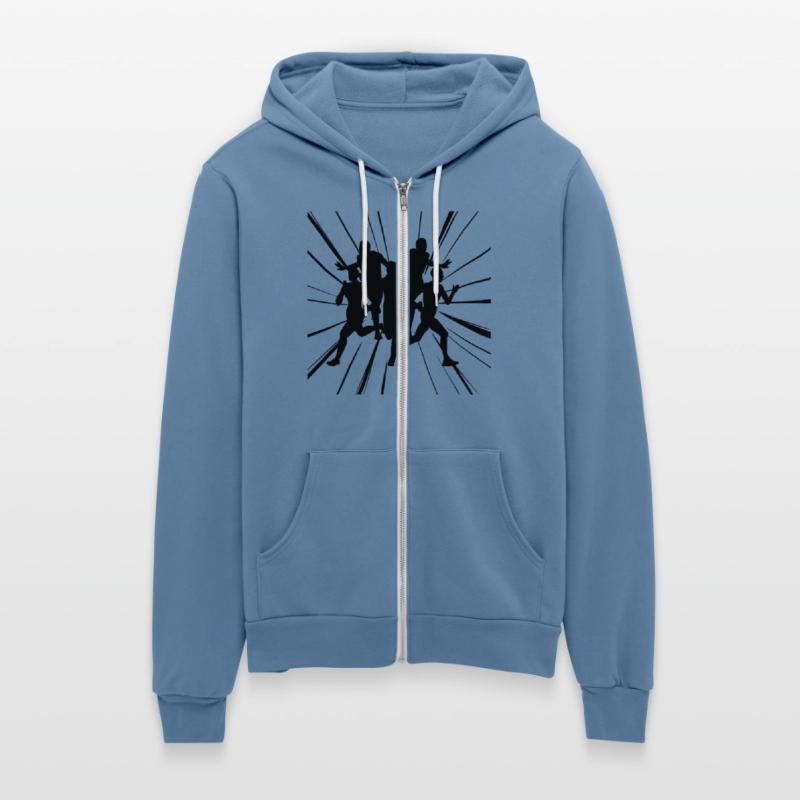 Fast runners at the finish line in competition