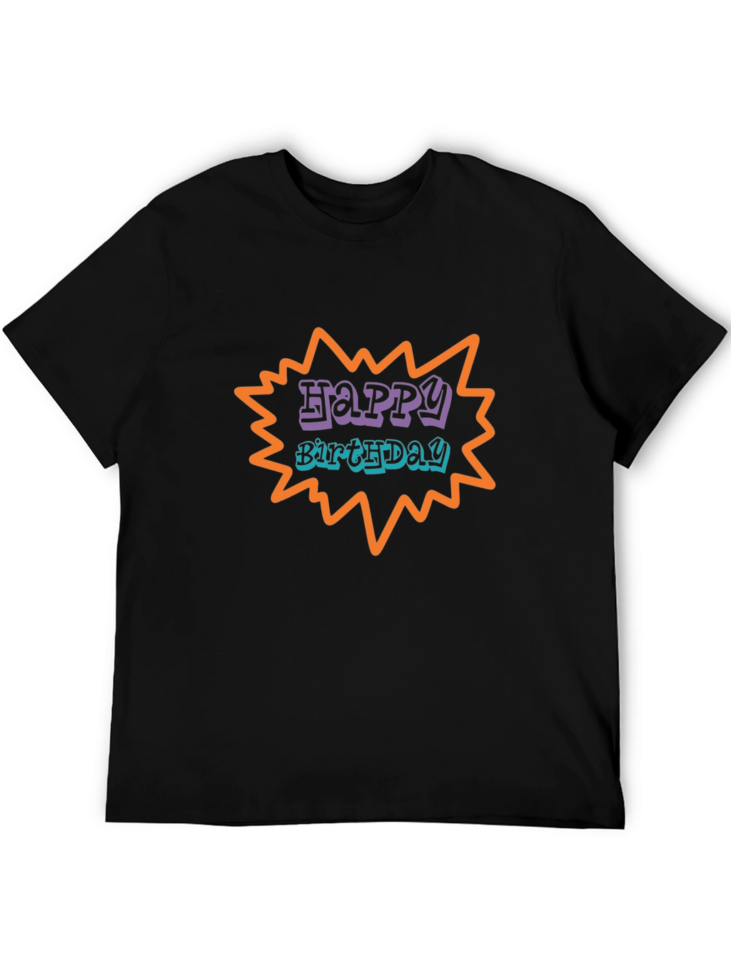 Happy Birthday Graphic Tee - Black Unisex