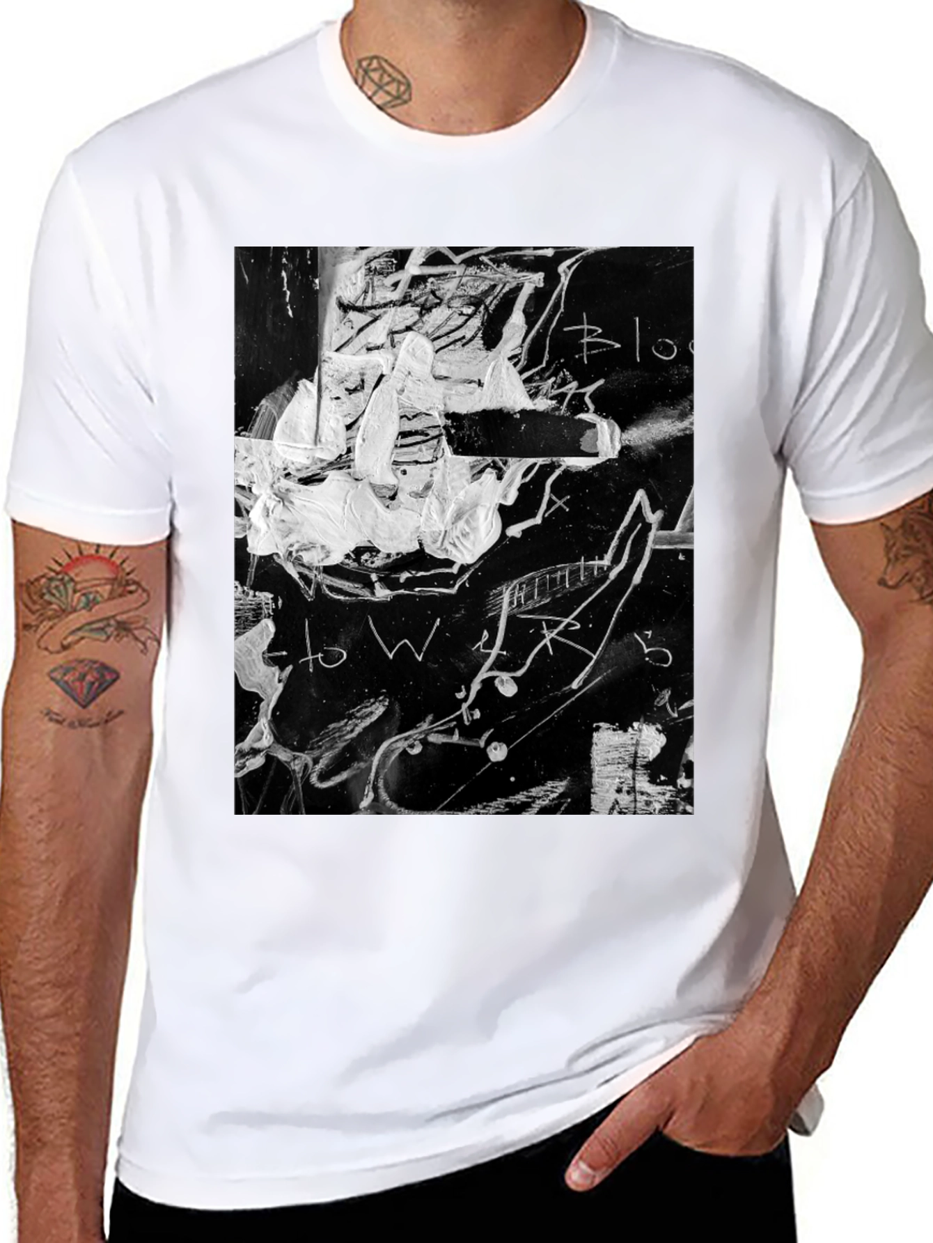 Abstract Graphic Print Black T-Shirt