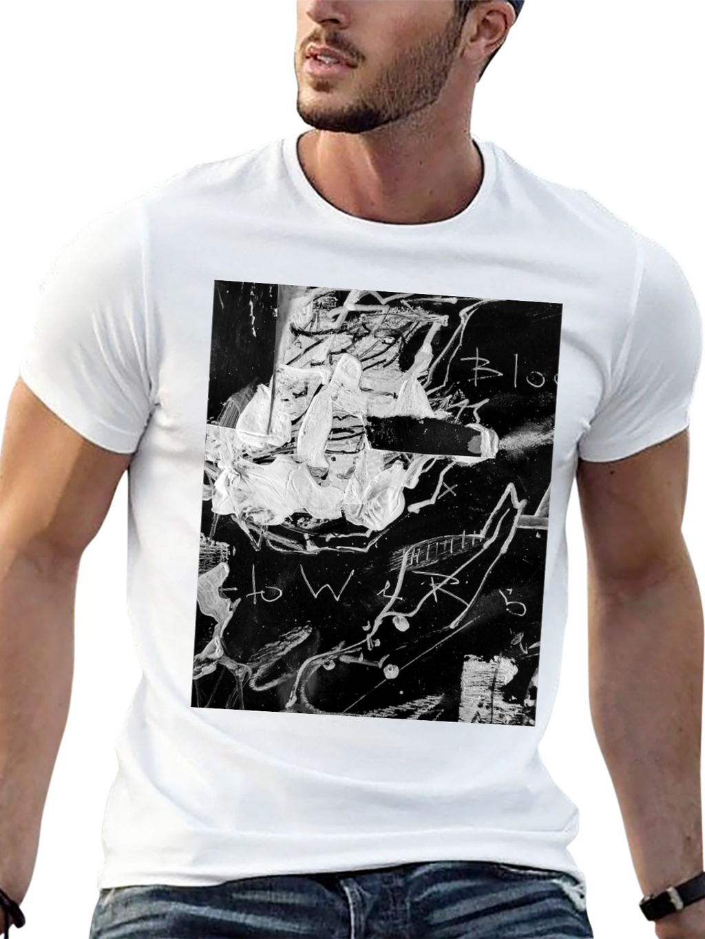 Abstract Graphic Print Black T-Shirt