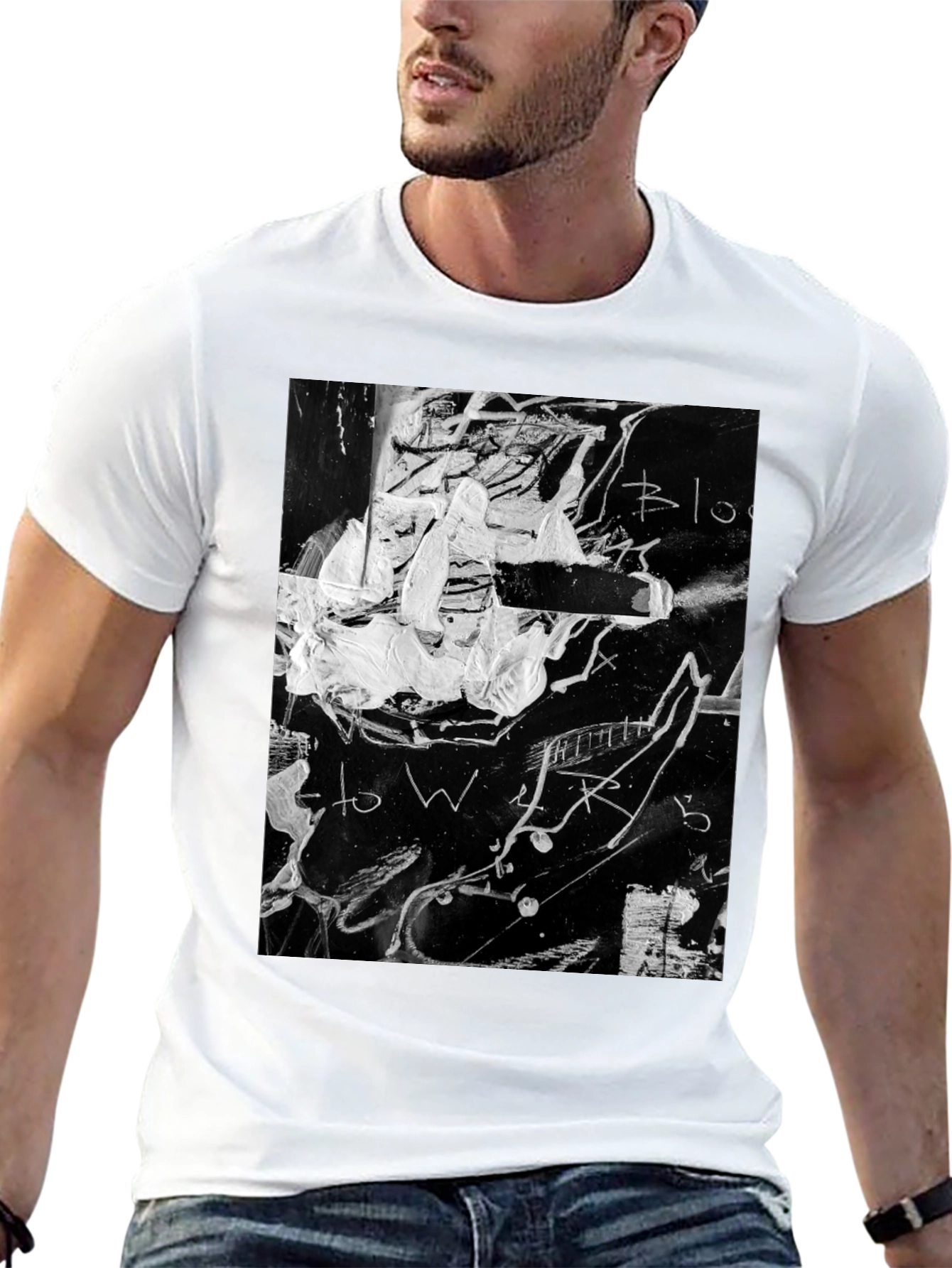 Abstract Graphic Print Black T-Shirt
