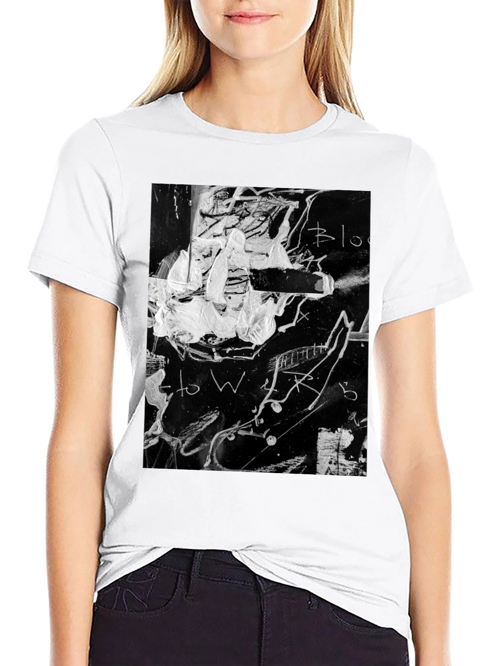 Abstract Graphic Print Black T-Shirt