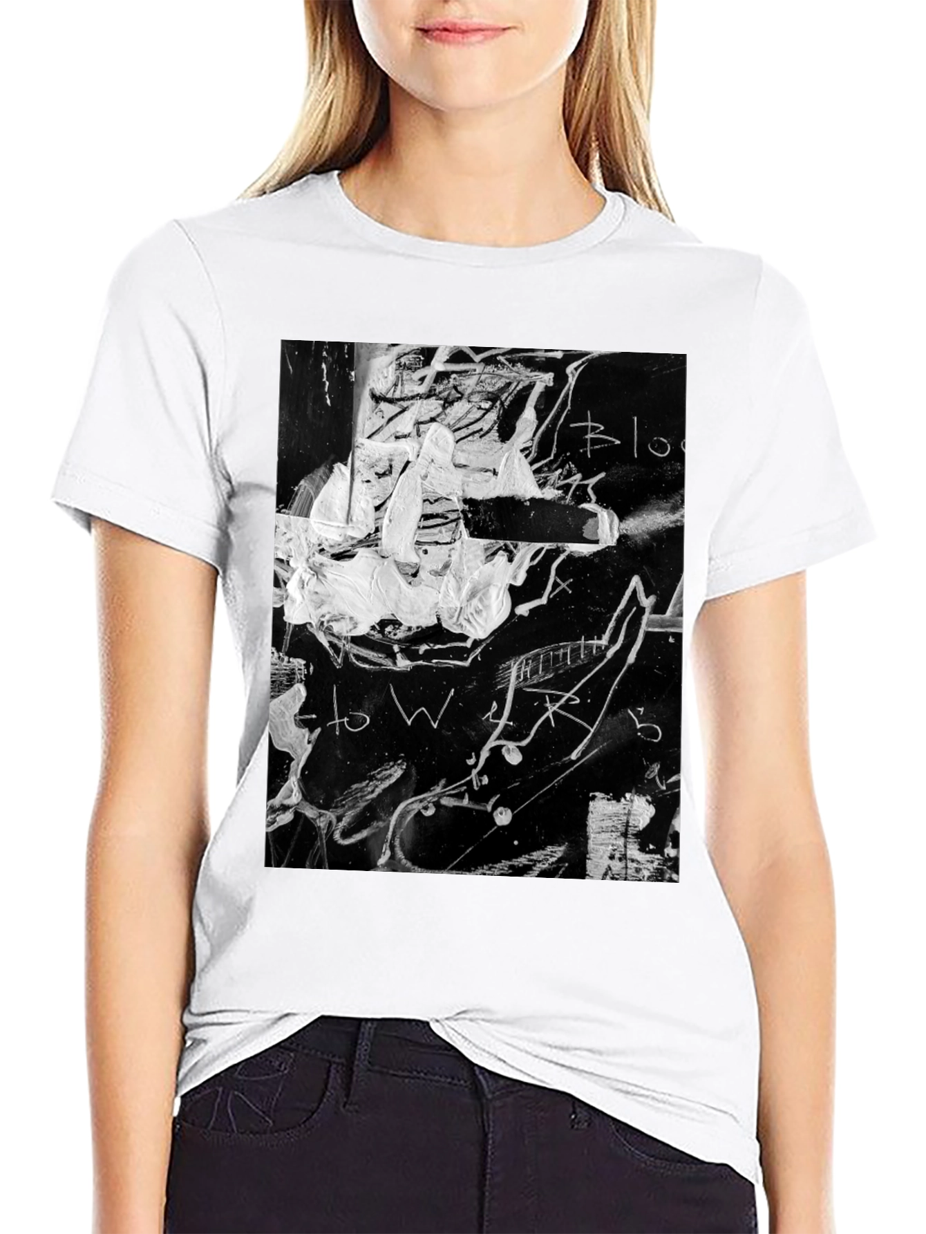 Abstract Graphic Print Black T-Shirt
