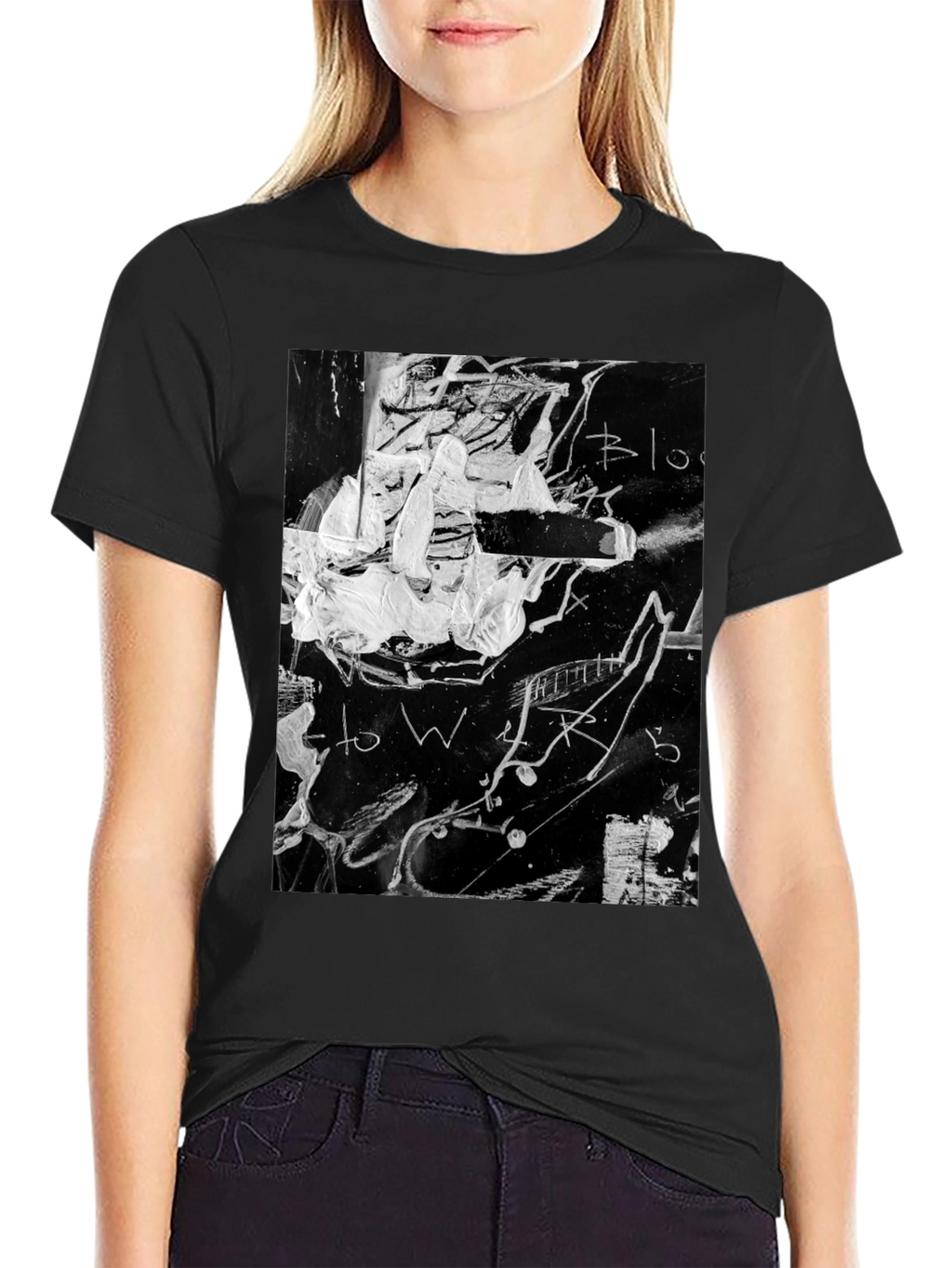 Abstract Graphic Print Black T-Shirt