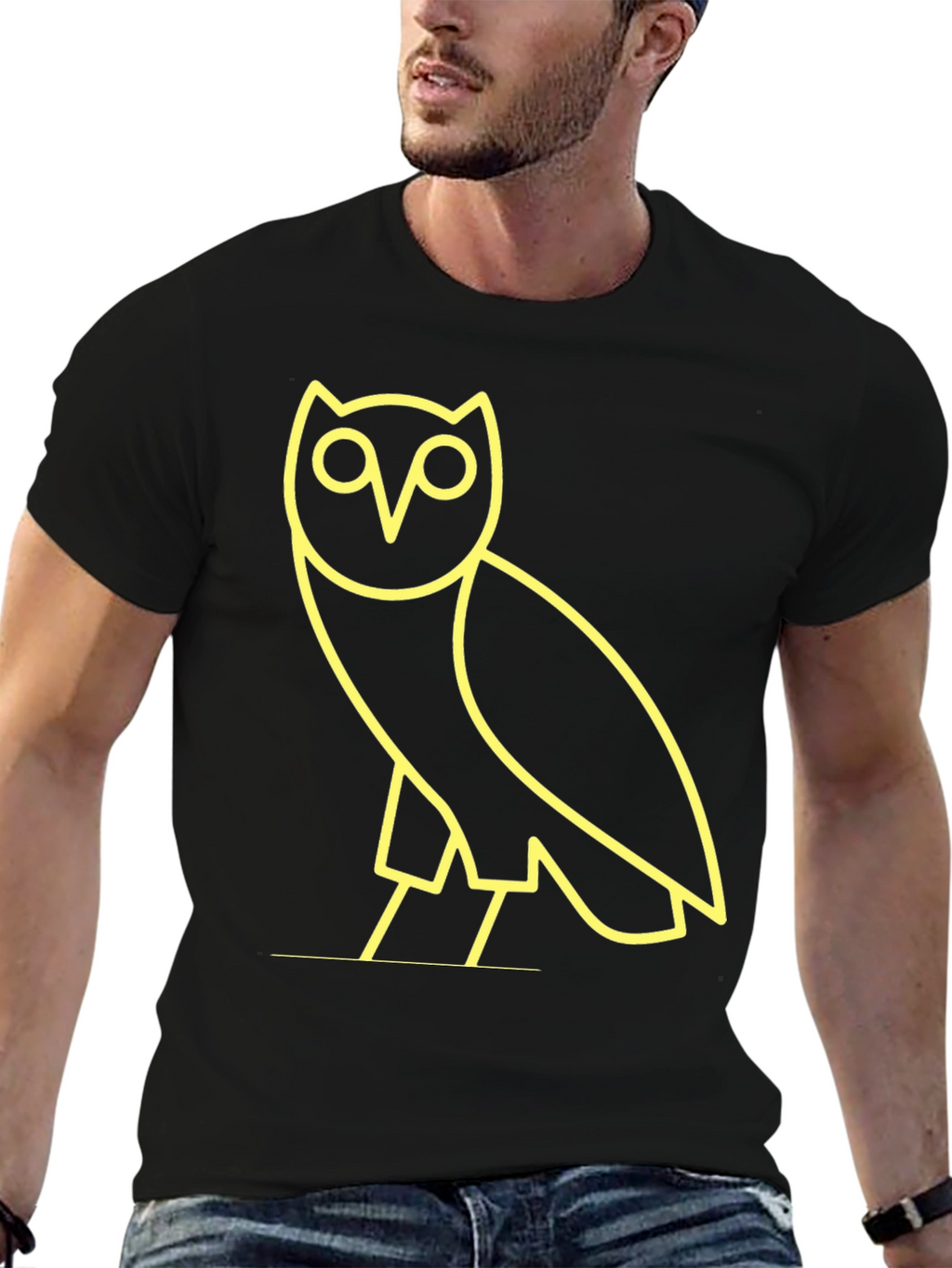 Modern Owl Graphic Tee - Black