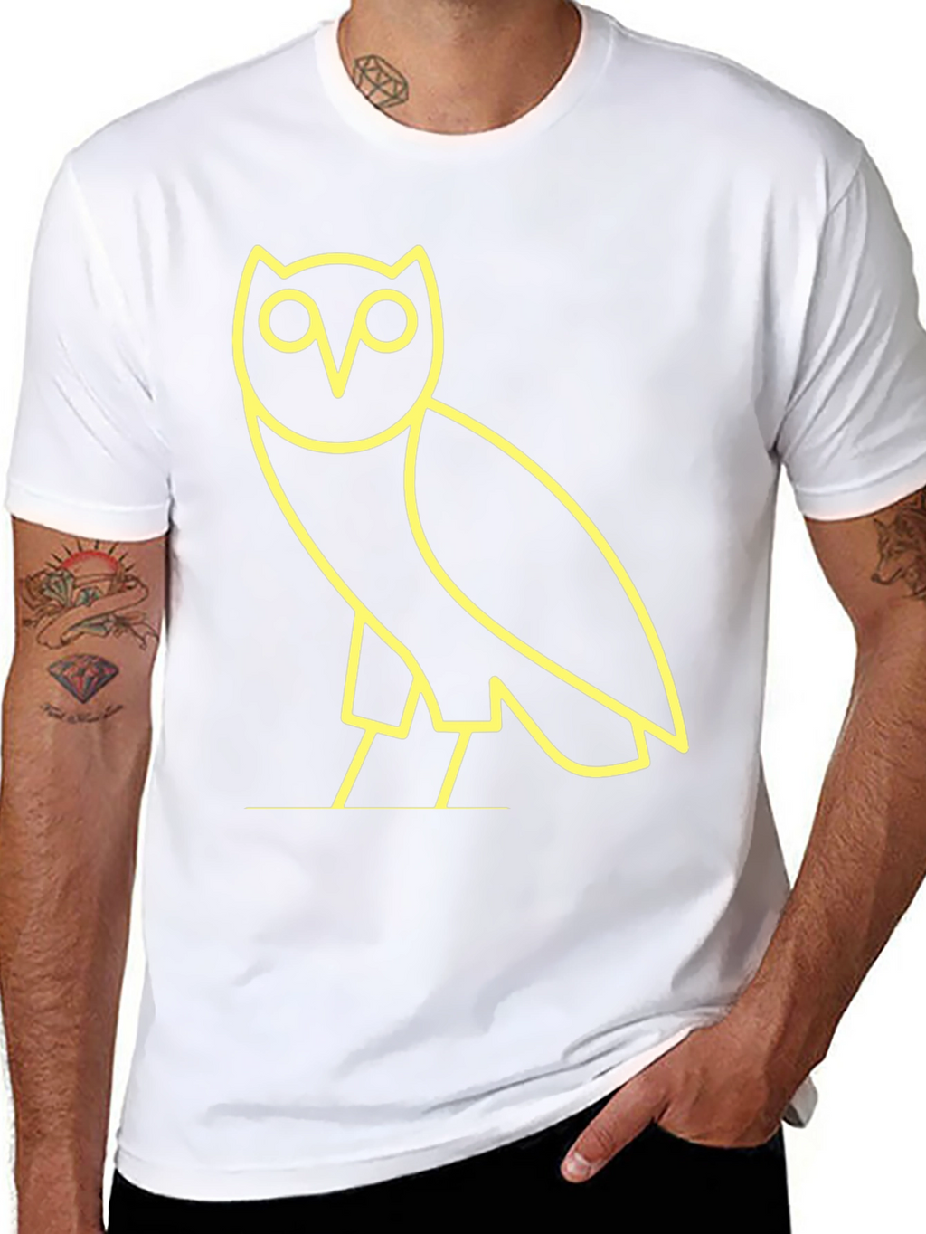 Modern Owl Graphic Tee - Black