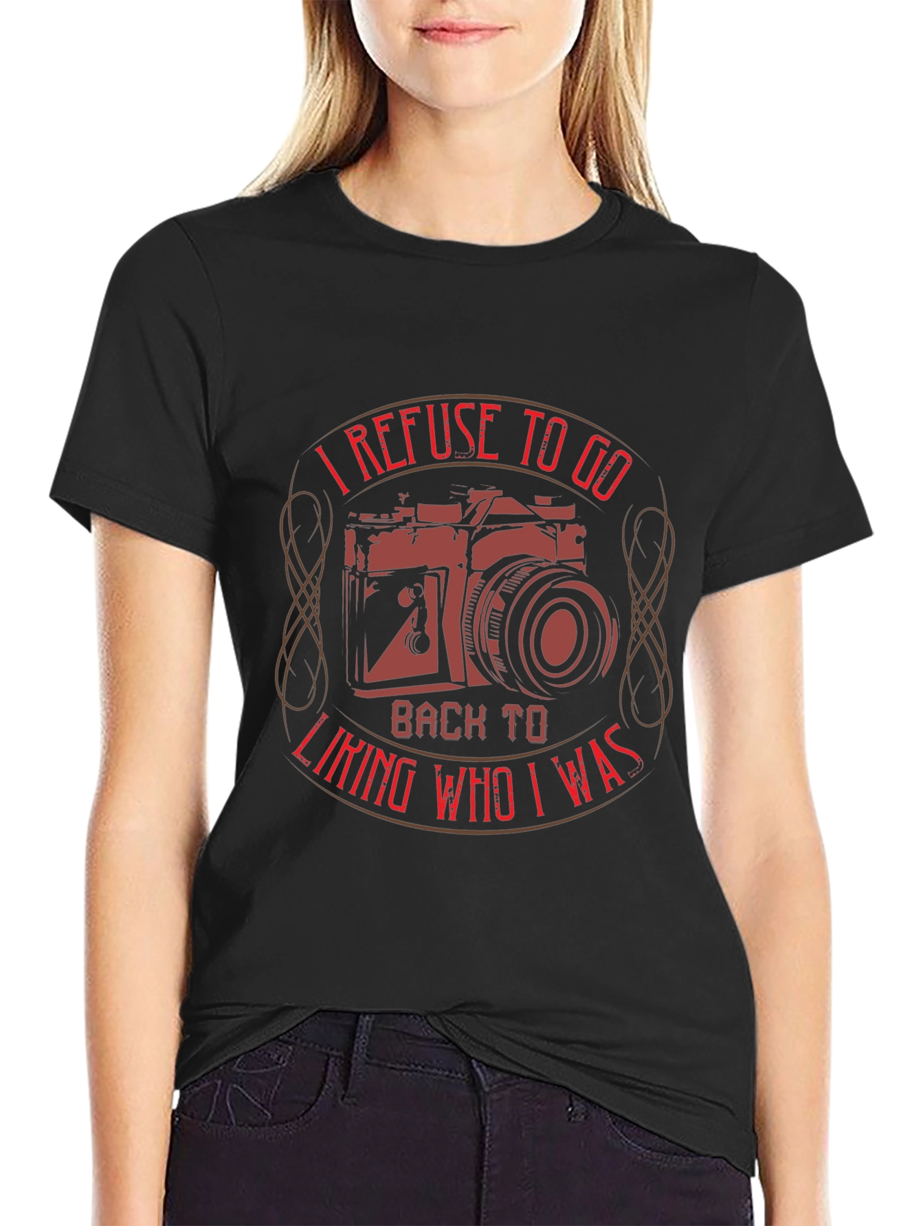 I Refuse To Go Back Camera Graphic Tee