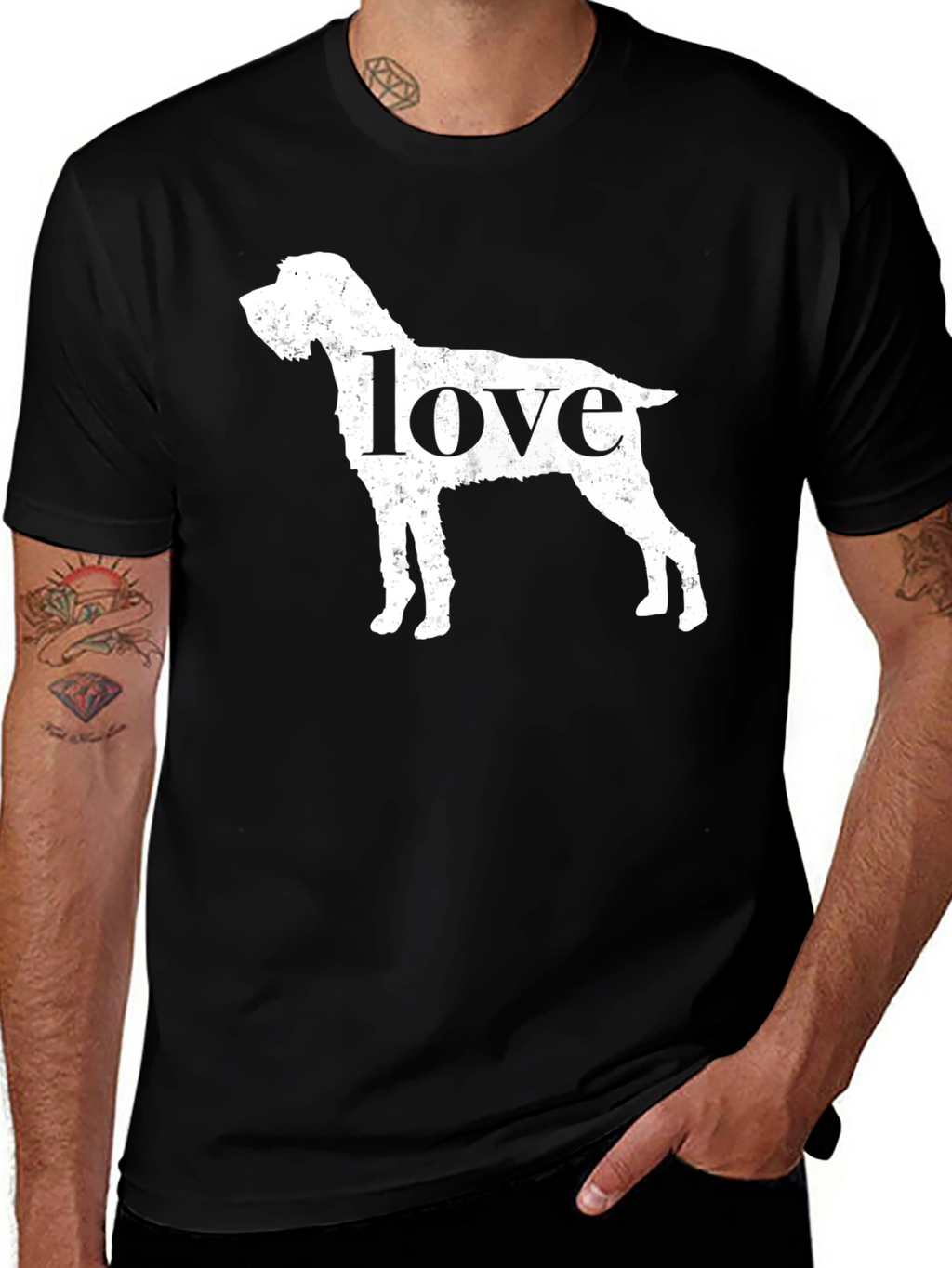 Dog Love Graphic T-Shirt - Black