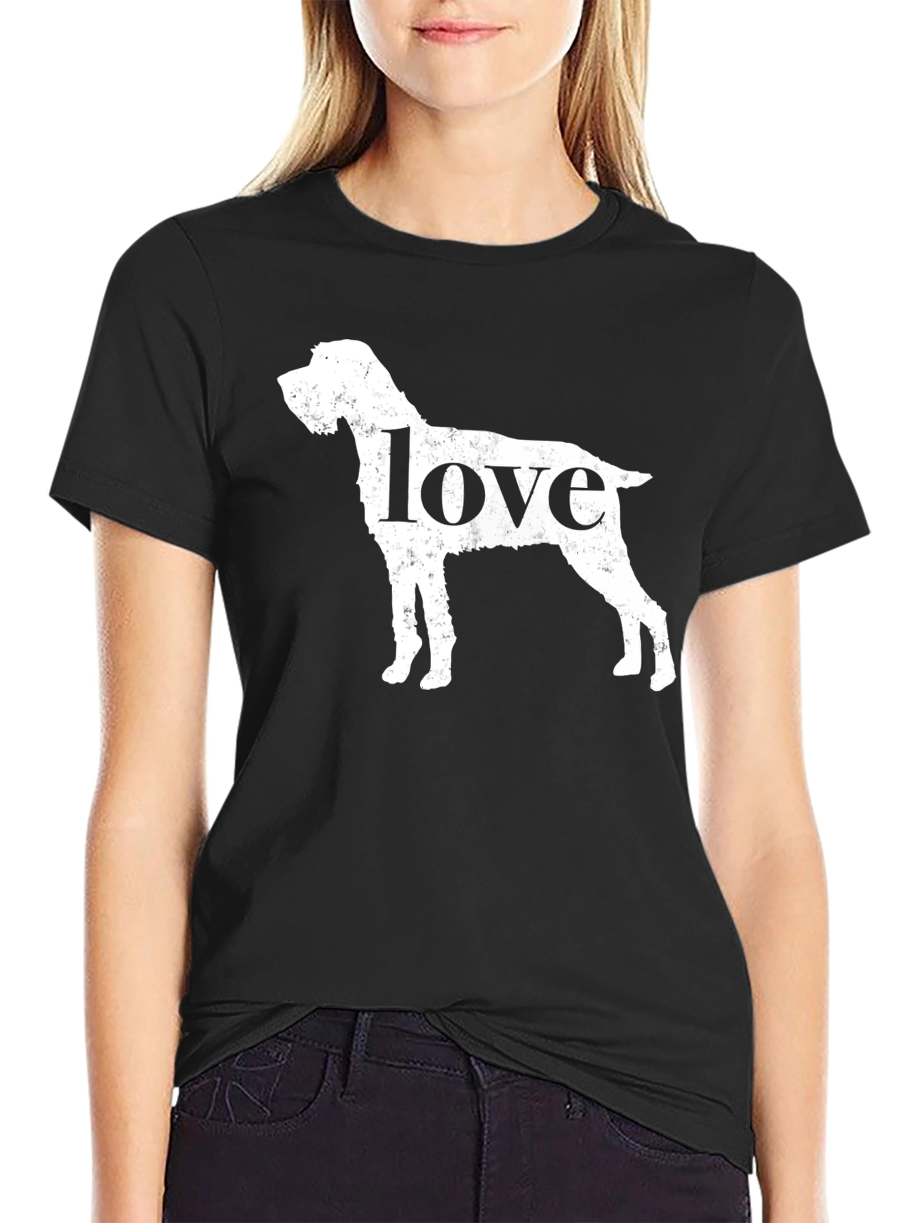 Dog Love Graphic T-Shirt - Black
