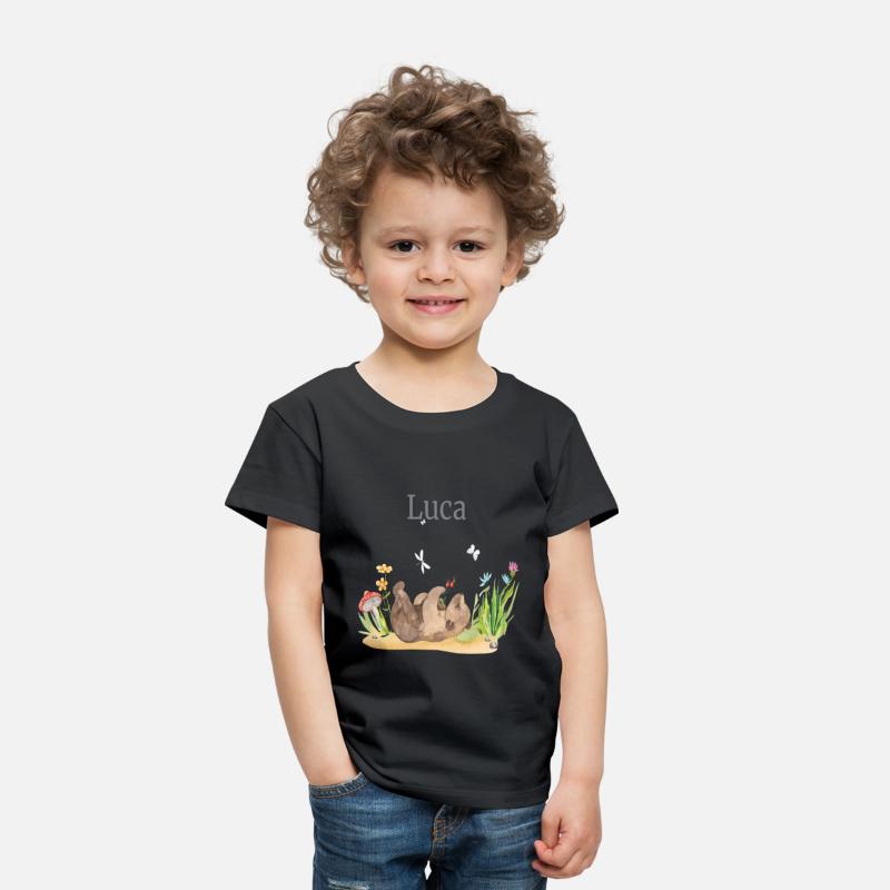 Forest Animal Bear Flowers Name David