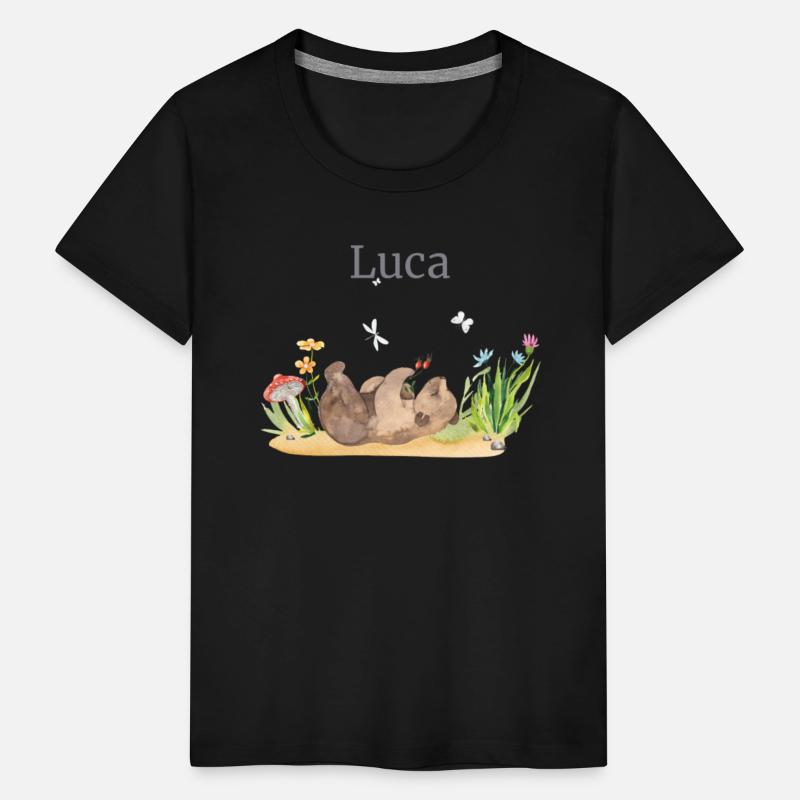 Forest Animal Bear Flowers Name David