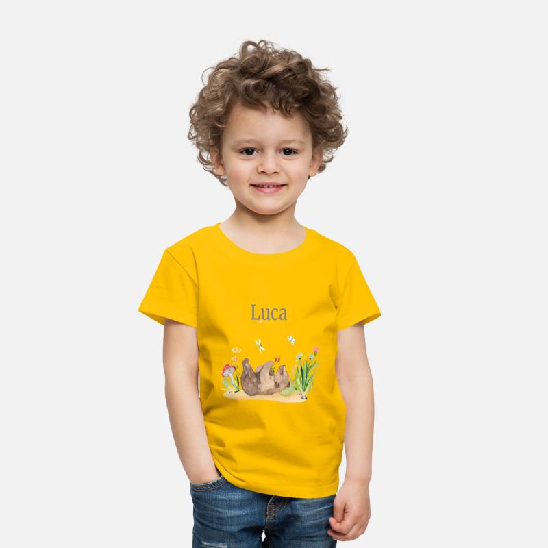 Forest Animal Bear Flowers Name David